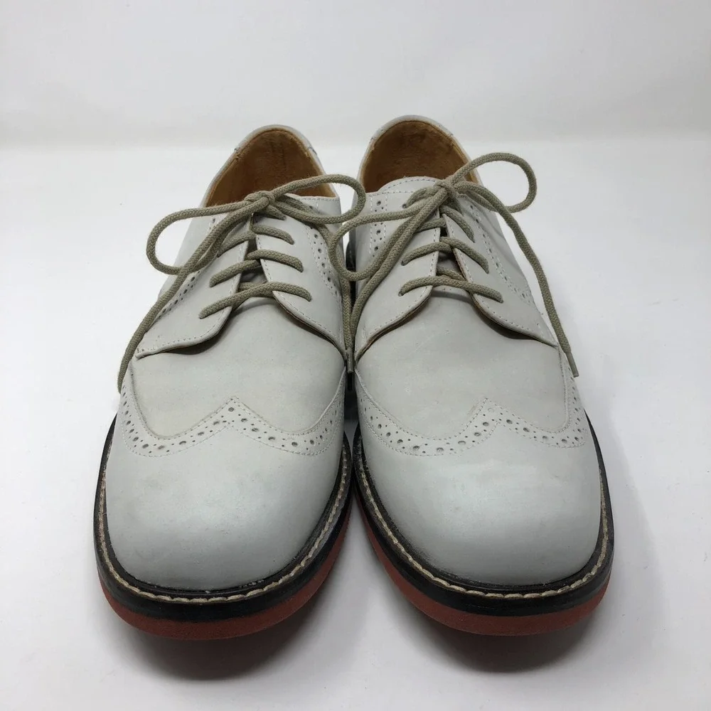 Johnston & Murphy Sheepskin Suede Oxford Loafers Laced Mens 8.5 M Gray Preppy